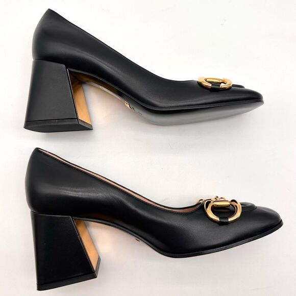 Gucci Baby Horsebit Pumps Black Leather Mid Block
Heel Square Toe EU 37 US 7 - Picture 6 of 13